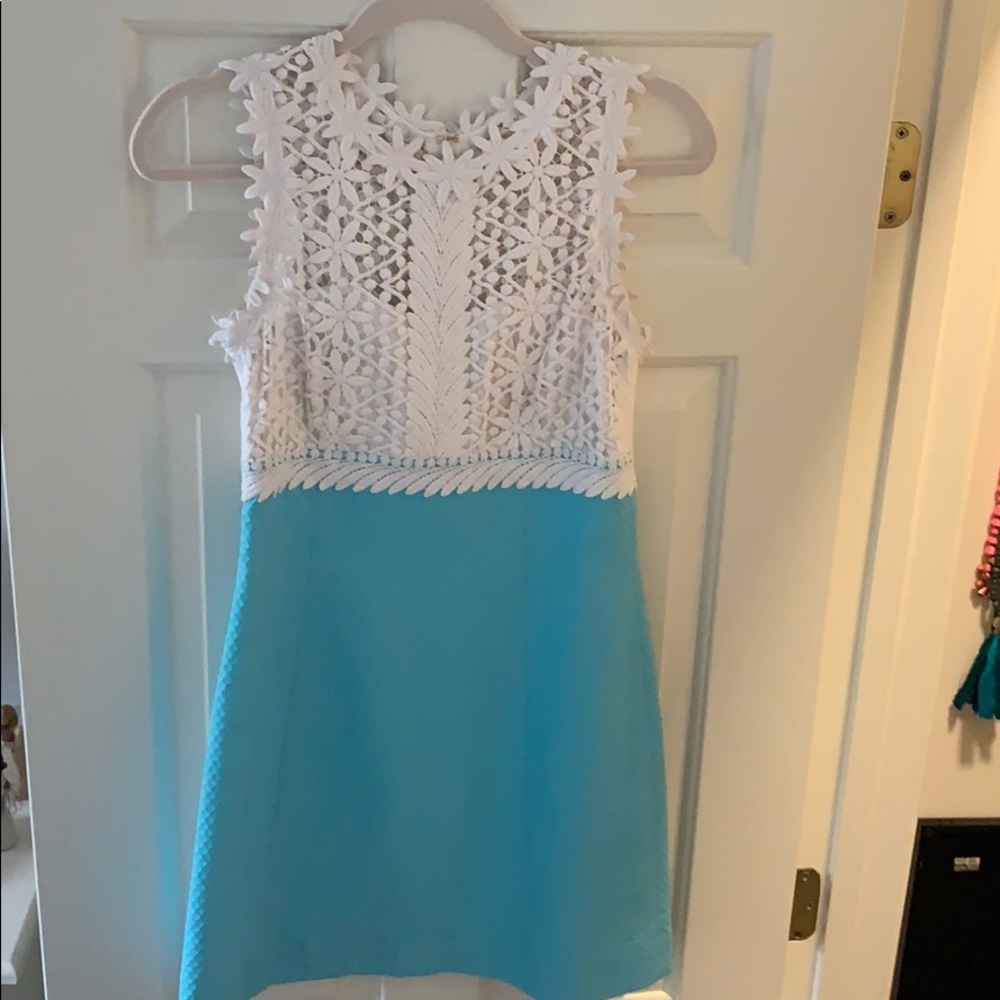 Lilly Pulitzer Blue and White Lace Dress